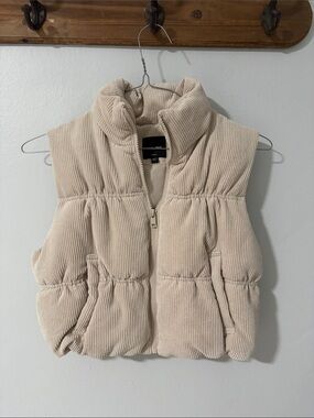 Corduroy Puffer Vest - Cream